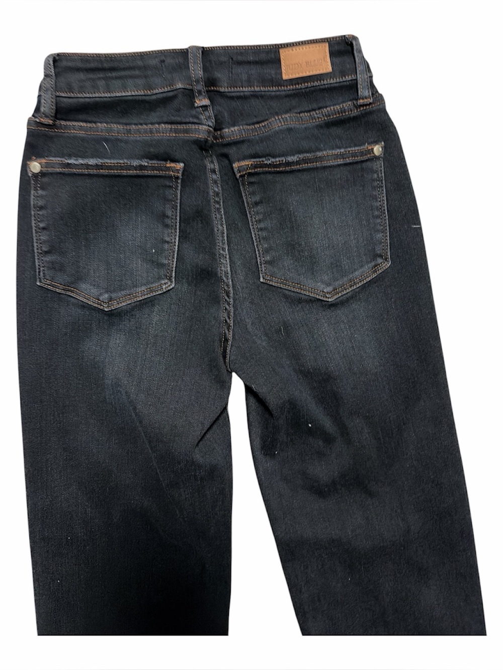 Judy Blue Jeans Women's Size Black Cropped Straight Leg Raw Hem - Picture 11 of 13